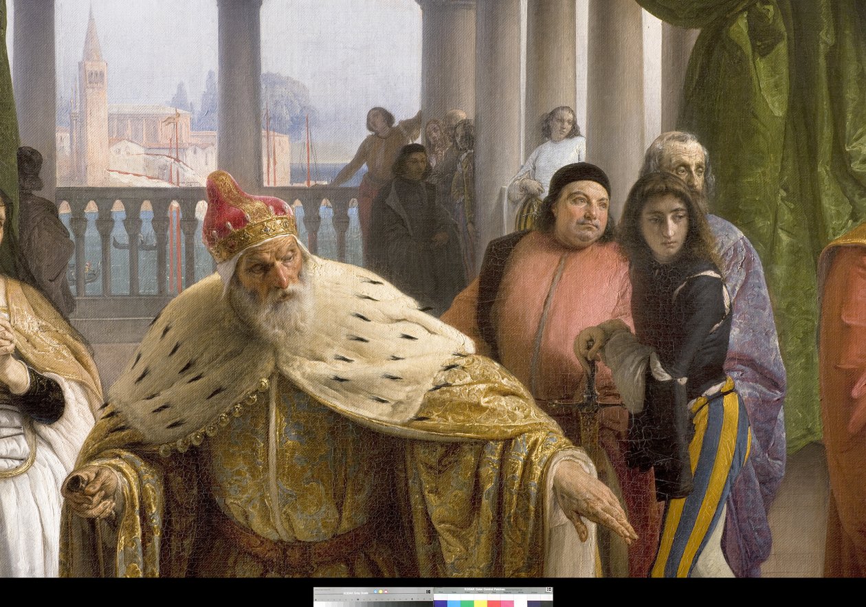 La última reunión entre Jacopo Foscari y su familia antes del exilio de Francesco Hayez