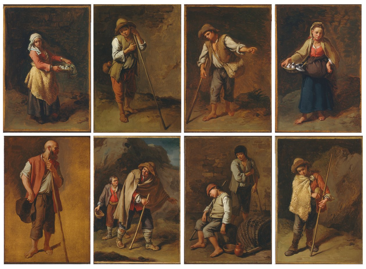 Ocho estudios de figuras de campesinos y pastores de Francesco Londonio