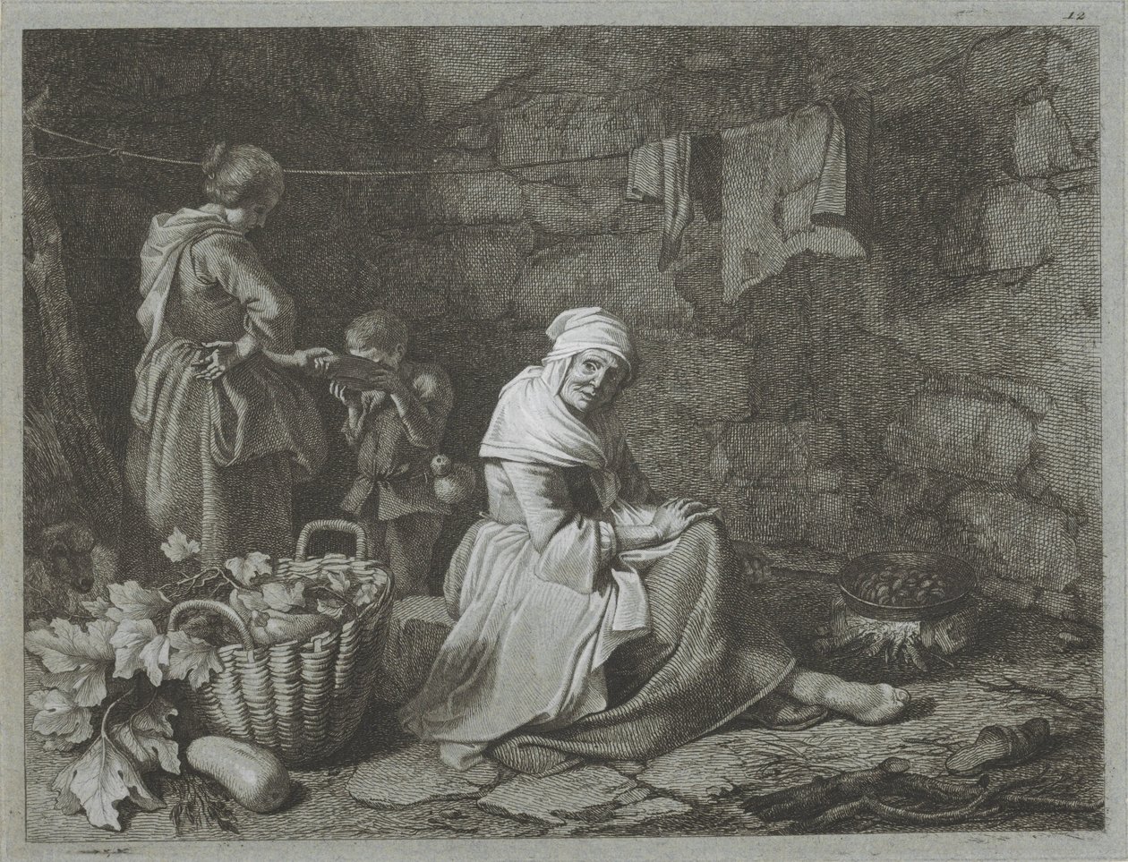 Cortijo de interiores Escenas de pastores (título de la serie) de Francesco Londonio
