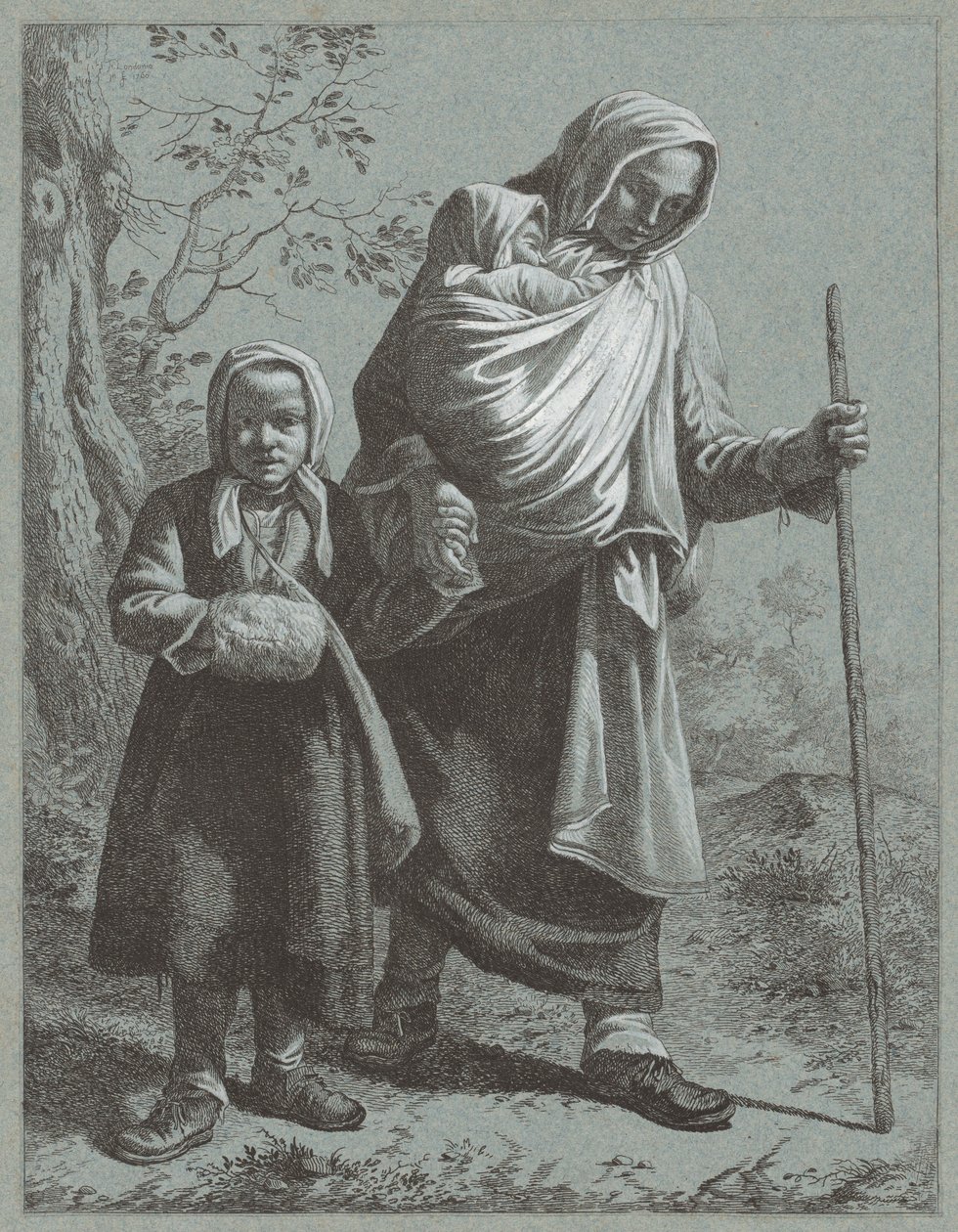 Campesina con dos niños, 1764 de Francesco Londonio