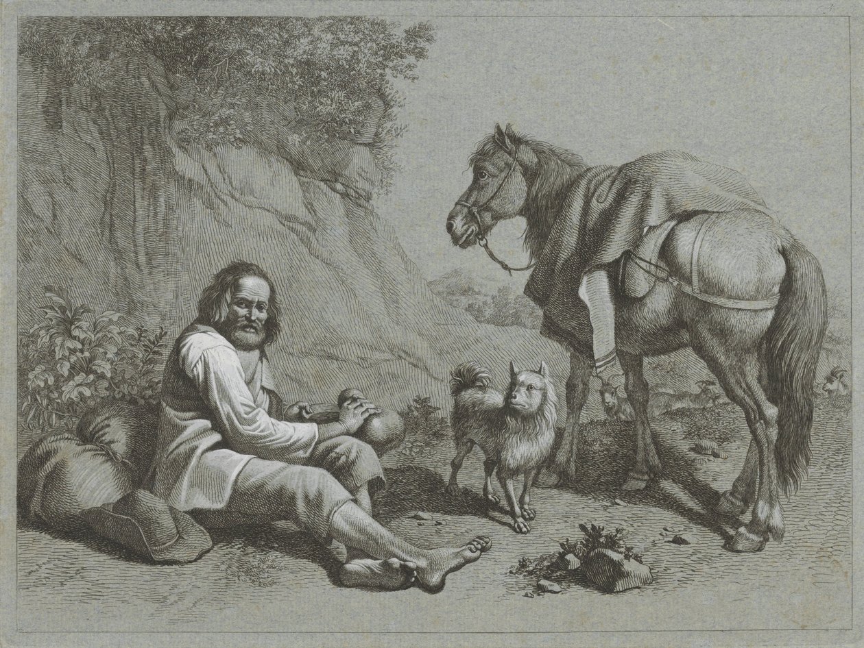 pastor descansando Escenas de pastores (título de la serie) de Francesco Londonio