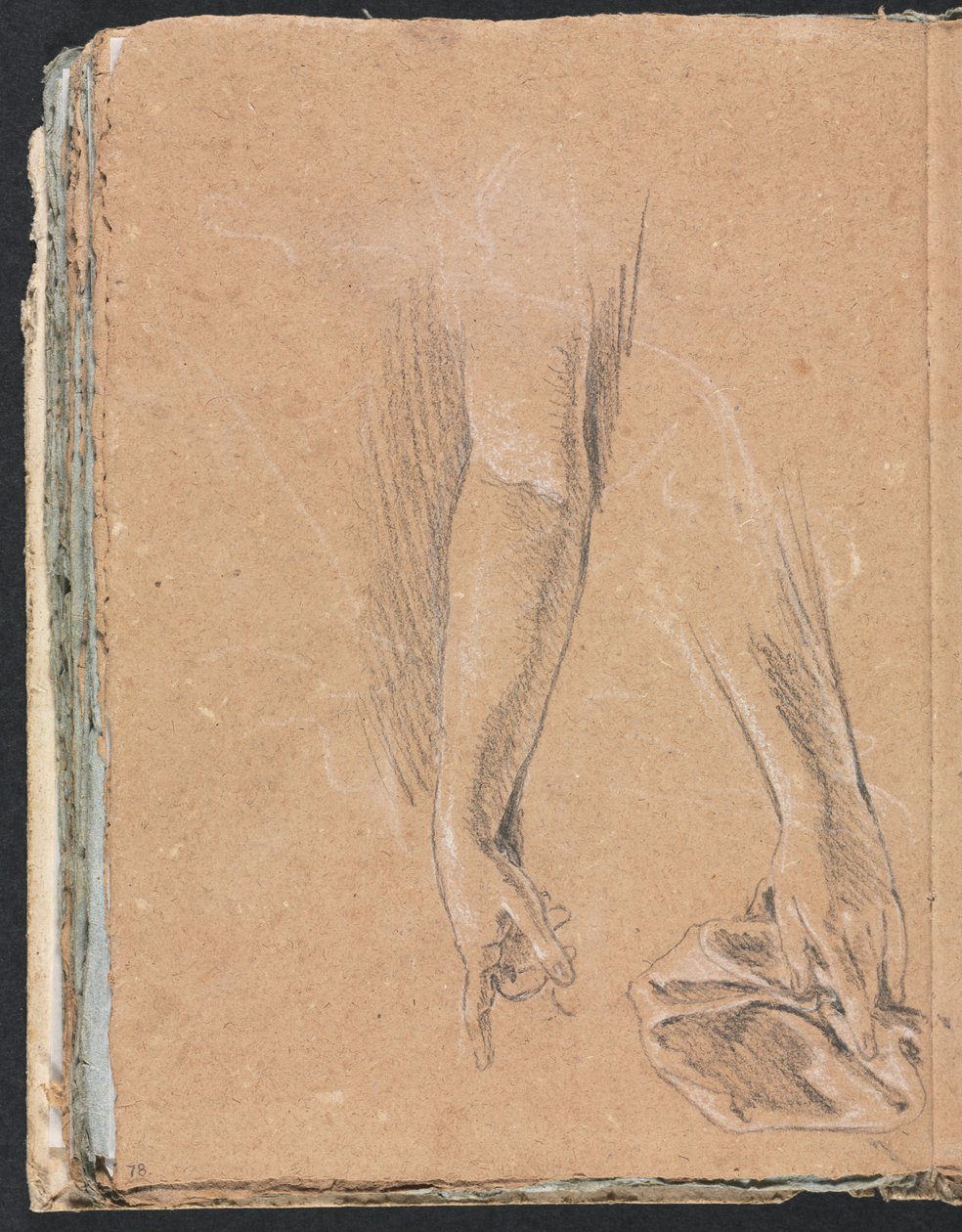 Cuaderno de bocetos de Verona: Brazos y manos con drapeado página 78, 1760 de Francesco Lorenzi