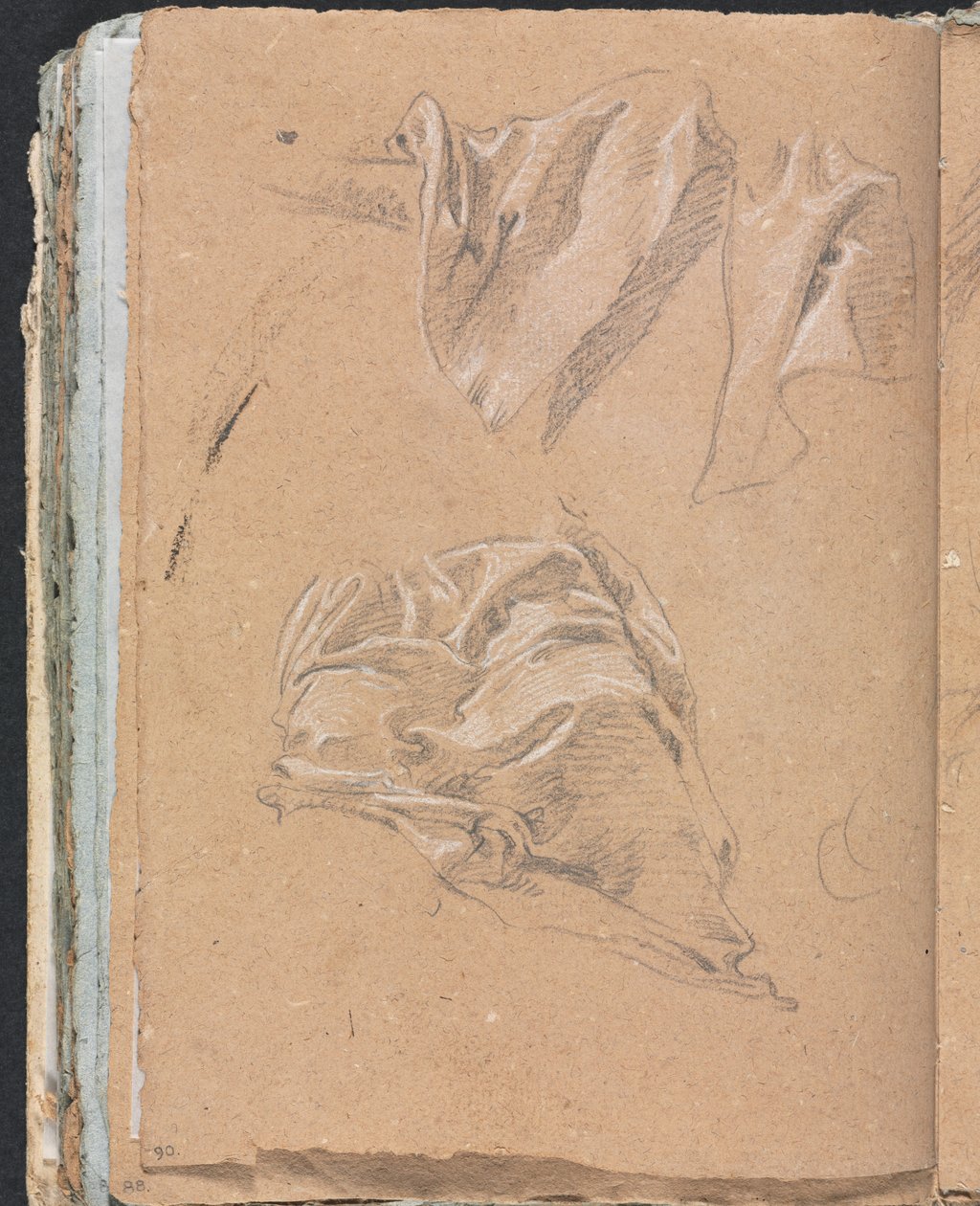 Cuaderno de bocetos de Verona: Estudios de drapeado (página 90) de Francesco Lorenzi