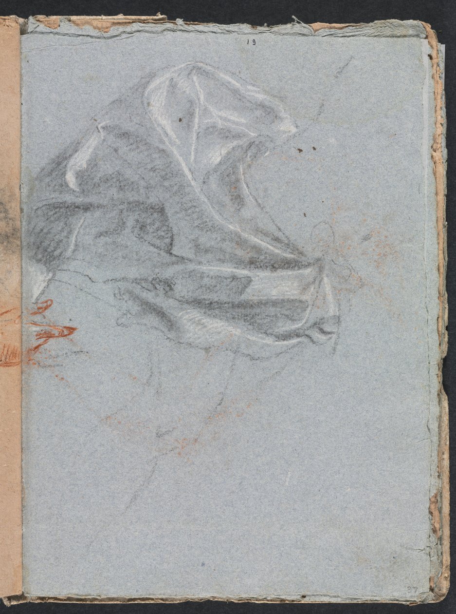 Cuaderno de bocetos de Verona: Estudio de drapeado, página 37 de Francesco Lorenzi