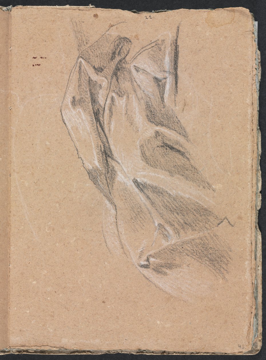 Cuaderno de bocetos de Verona: Estudio de drapeado, página 43, 1760 de Francesco Lorenzi
