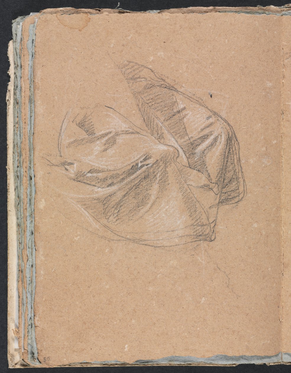 Cuaderno de bocetos de Verona: Estudio de drapeado página 50, 1760 de Francesco Lorenzi