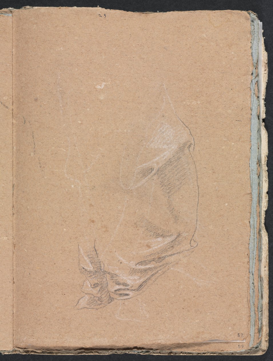 Cuaderno de Bocetos de Verona: Estudio de Drapería página 57, 1760 de Francesco Lorenzi