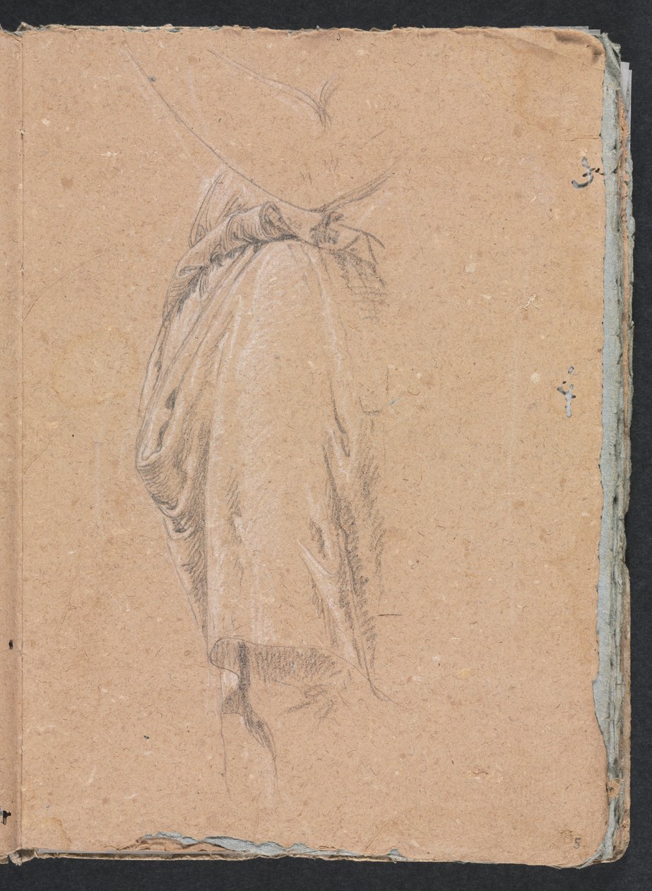 Cuaderno de bocetos de Verona: Estudio de drapeado con codo (detalle) de Francesco Lorenzi