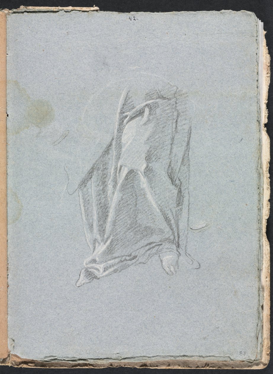 Cuaderno de bocetos de Verona: Drapería con pie página 83, 1760 de Francesco Lorenzi