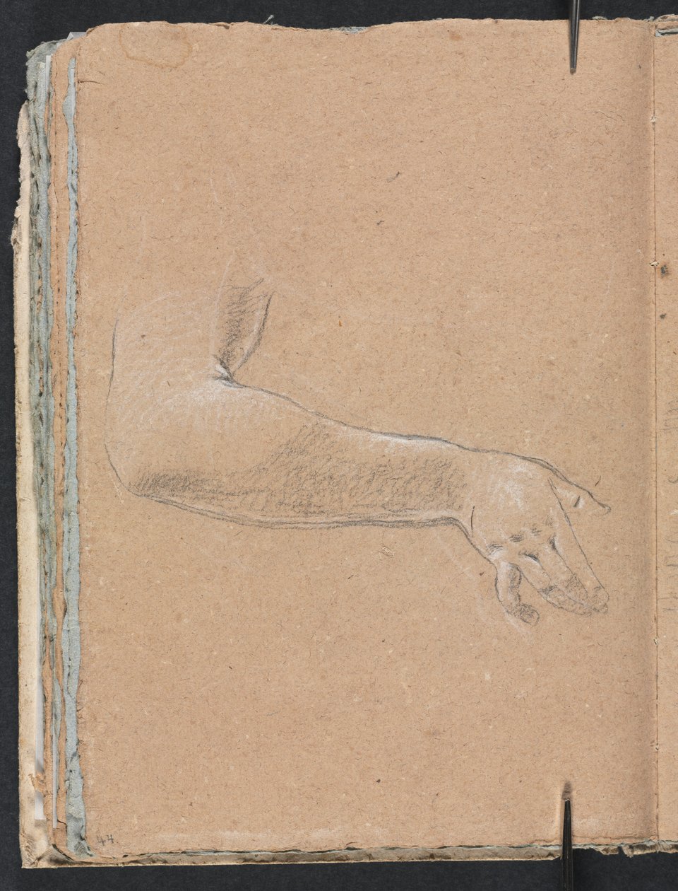 Cuaderno de bocetos de Verona: brazo y mano derecha femenina página 44, 1760 de Francesco Lorenzi
