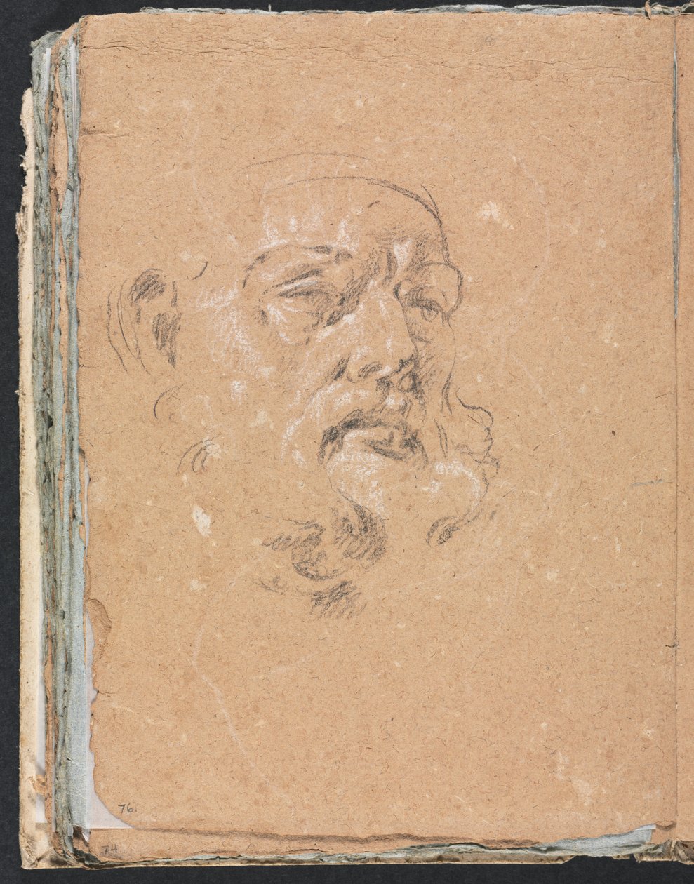 Cuaderno de bocetos de Verona: Cabeza masculina (página 76) de Francesco Lorenzi