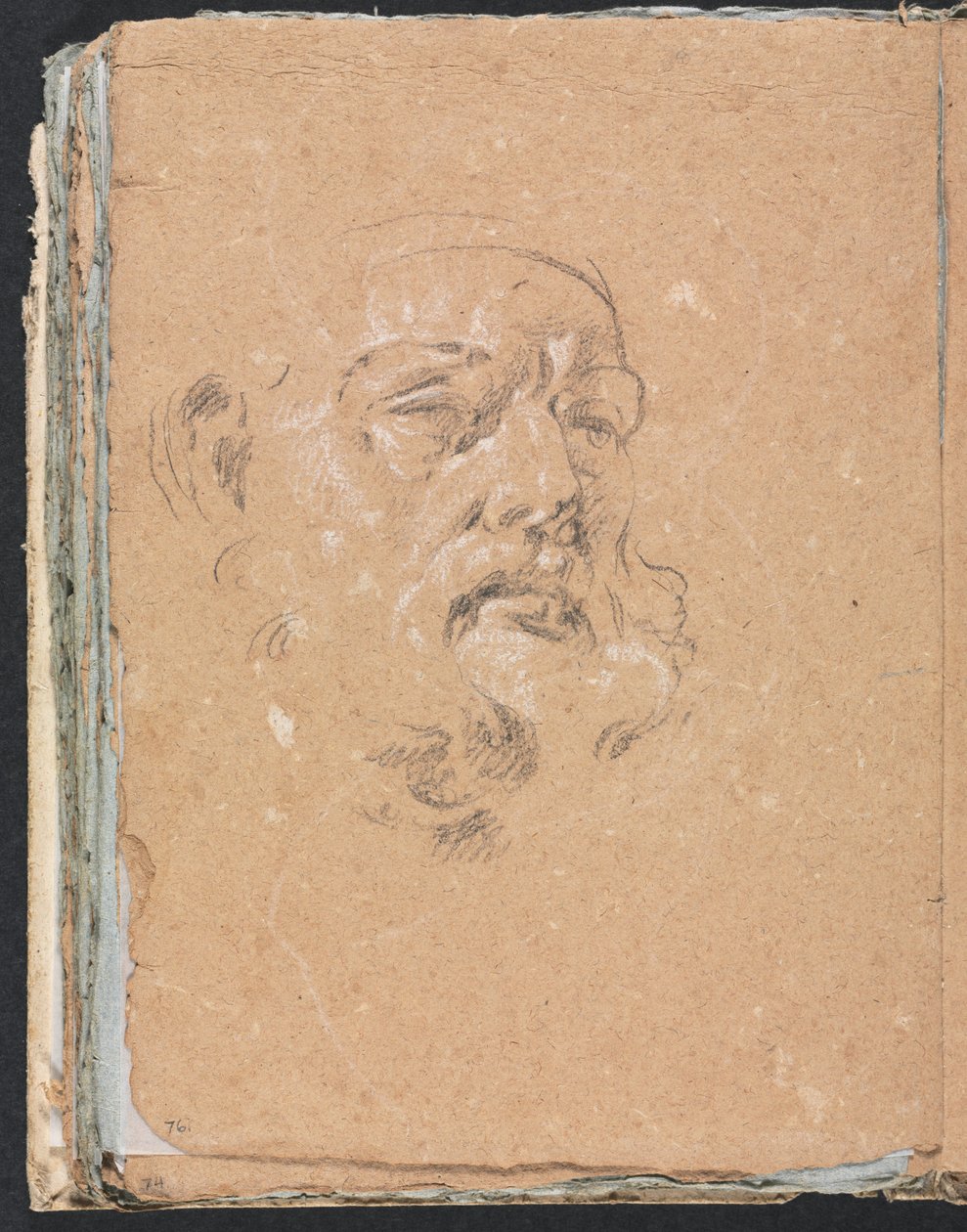 Cuaderno de bocetos de Verona: Cabeza masculina página 76, 1760 de Francesco Lorenzi