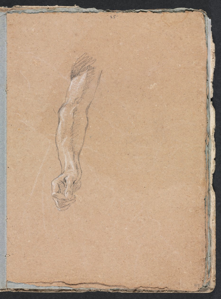 Cuaderno de bocetos de Verona: Brazo derecho y mano (página 49) de Francesco Lorenzi