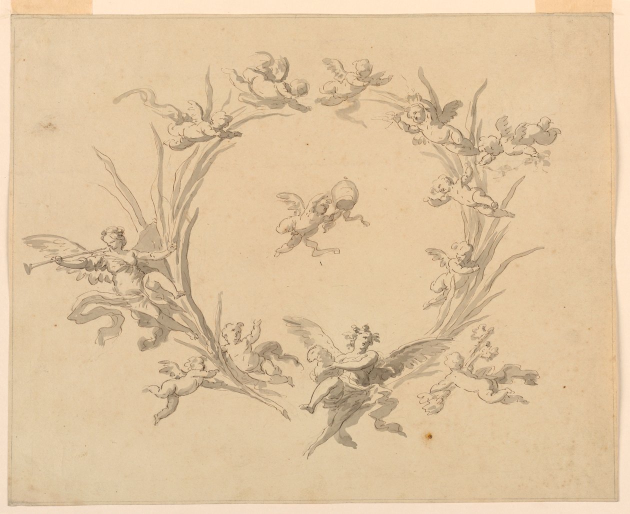 Dibujo, Estudio para decoración al fresco, Palacio del Quirinal, Roma, 1815-16 de Francesco Manno
