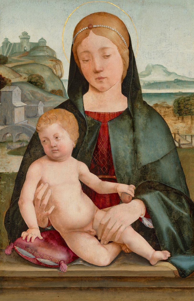 Virgen con el Niño en un paisaje de Francesco Marmitta