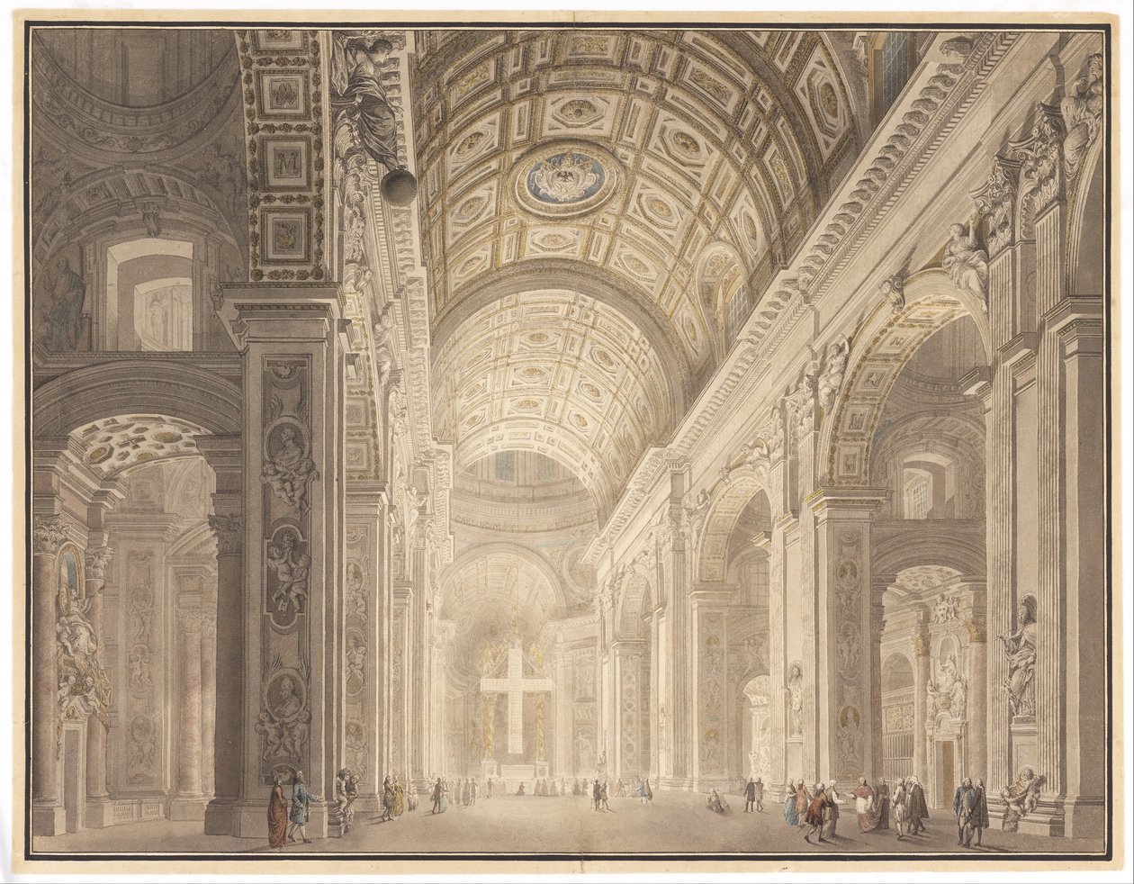 Interior de San Pedro Iluminado de Francesco Panini