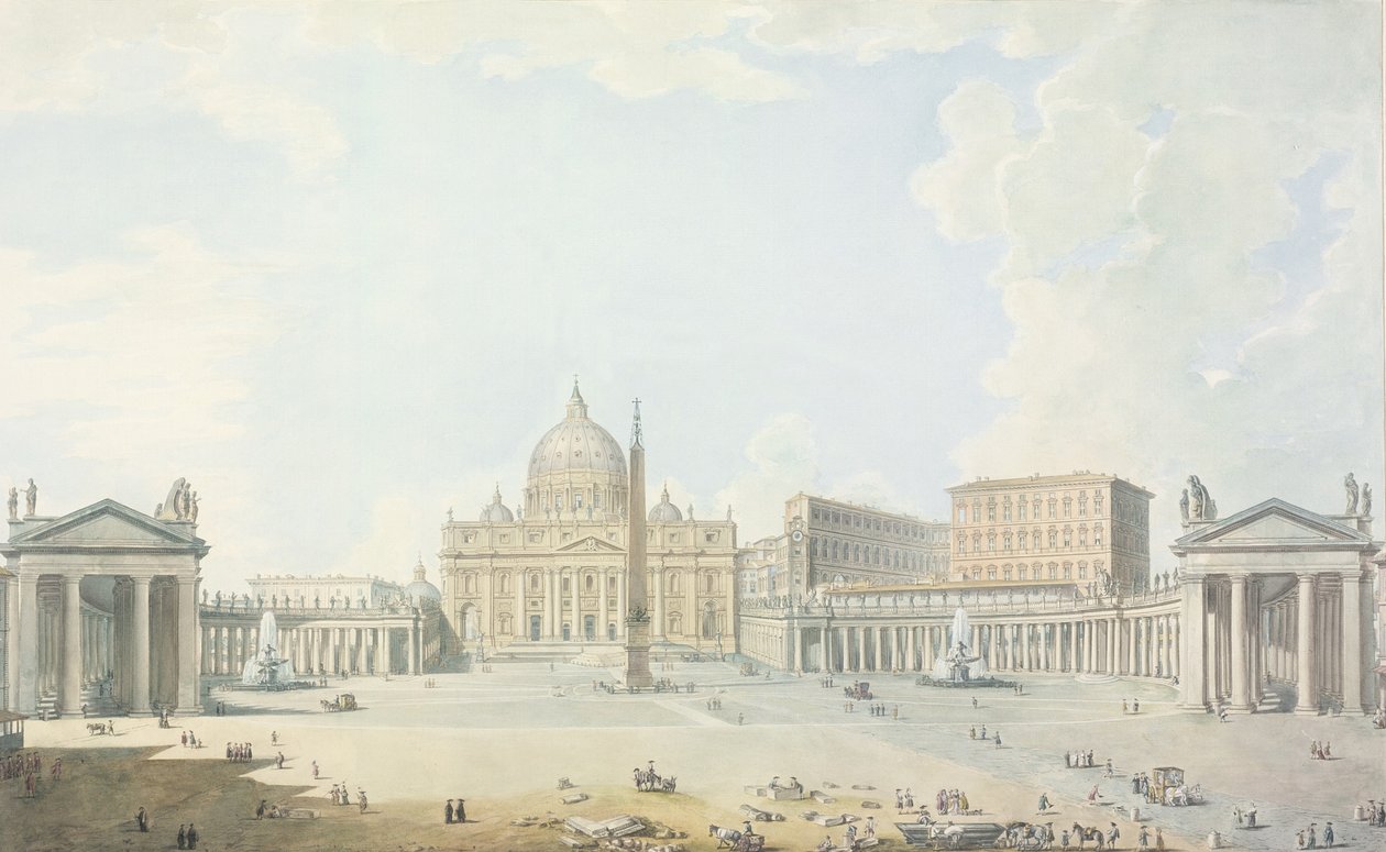 San Pedro, la Basílica y la Plaza de Francesco Panini