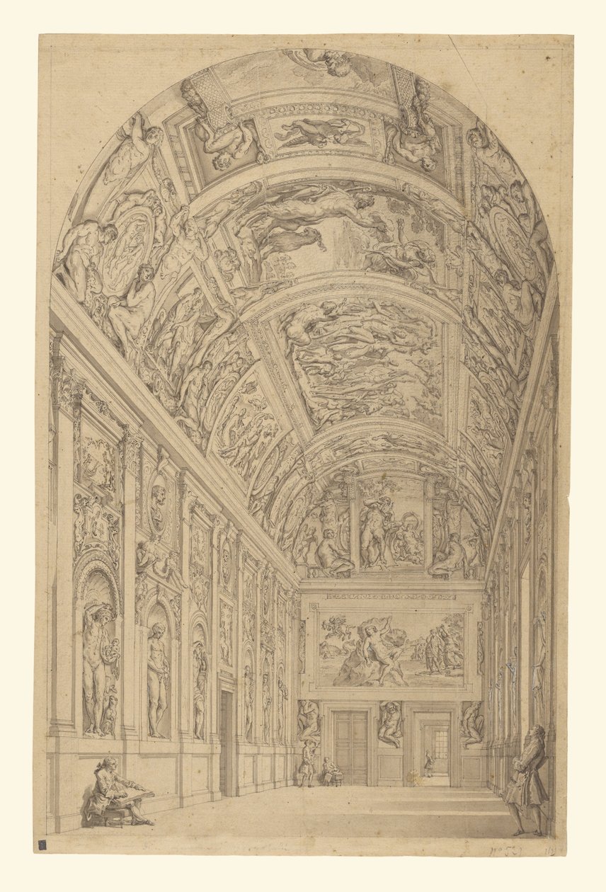 Vista de la Galería Farnesio, Roma de Francesco Panini