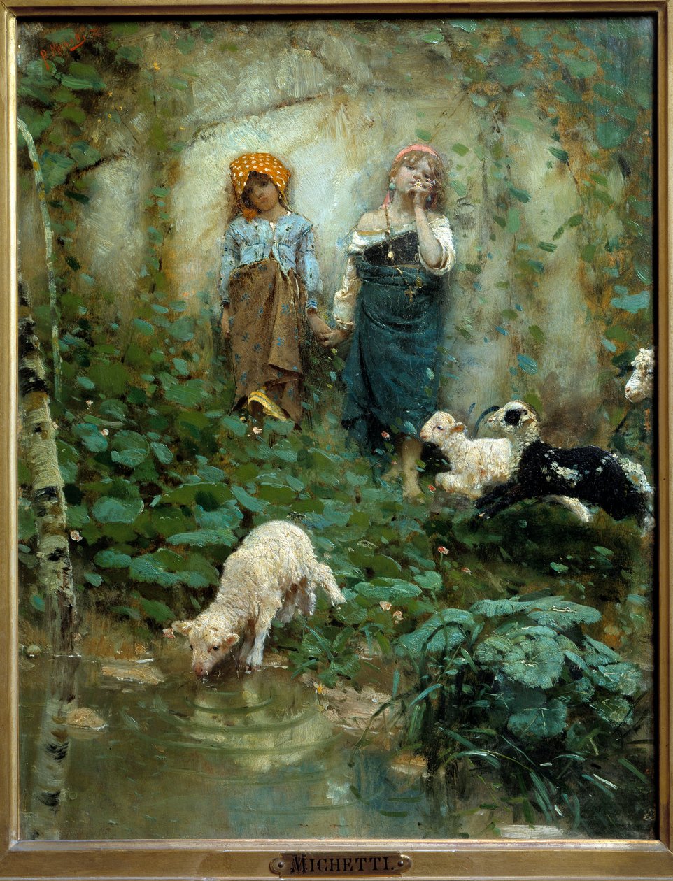 Dos pequeños pastores Pintura de Francesco Paolo Michelli (1851-1929) Siglo XIX Florencia, Museo de Arte Moderno de Francesco Paolo Michelli