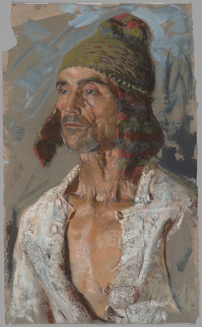 Un pastor (Estudio para "Il Voto") (recto); Mujer sosteniendo un bebé (Estudio para "Il Voto") (verso) de Francesco Paolo Michetti