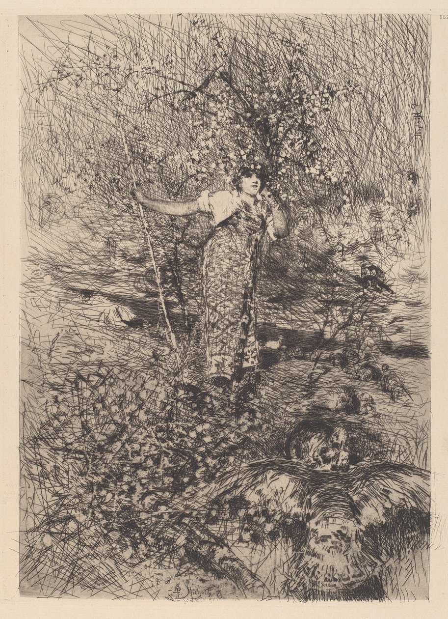 Guardiana de pavos de Francesco Paolo Michetti