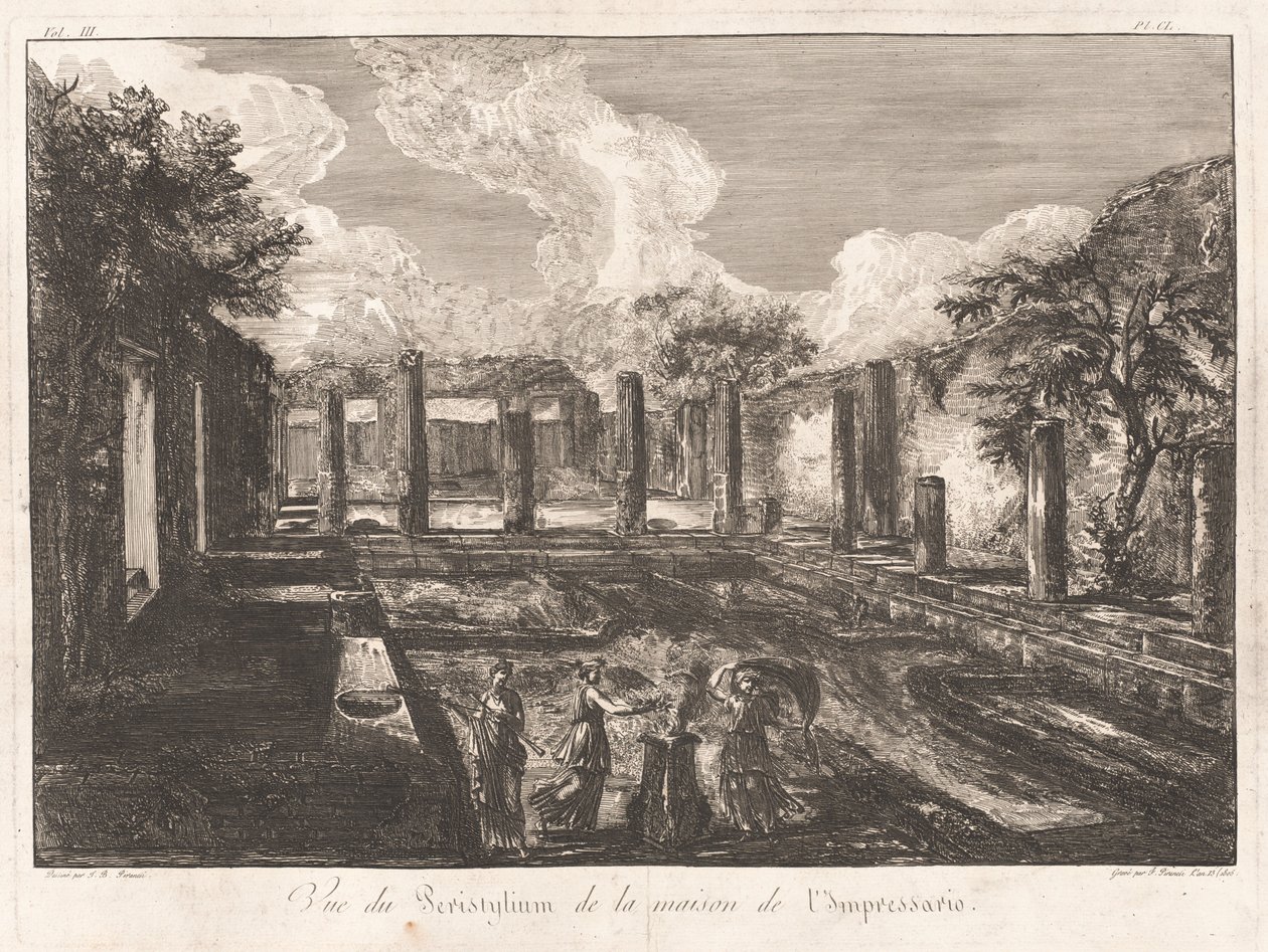Vista del Peristilo de la casa del Impresario de Francesco Piranesi, after Giovanni Battista Piranesi