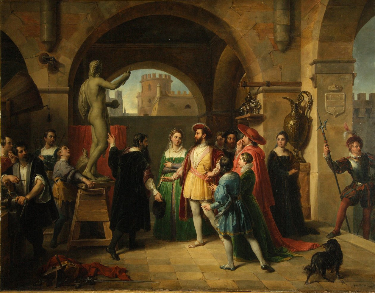 Francisco I en el estudio de Benvenuto Cellini, 1837 de Francesco Podesti