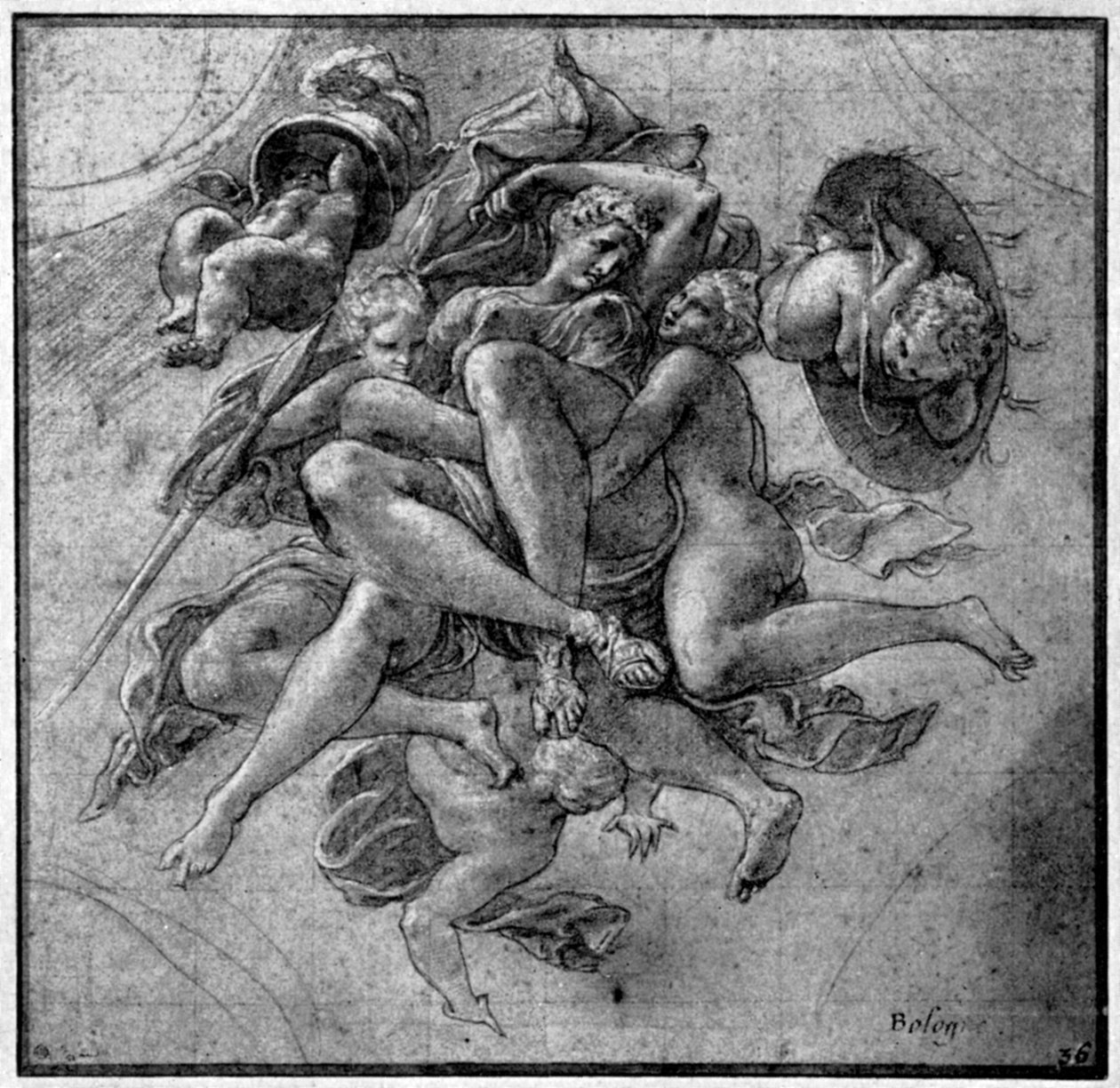 Diseño para la Galería Ulysses, Fontainebleau, c1540s, 1926 de Francesco Primaticcio