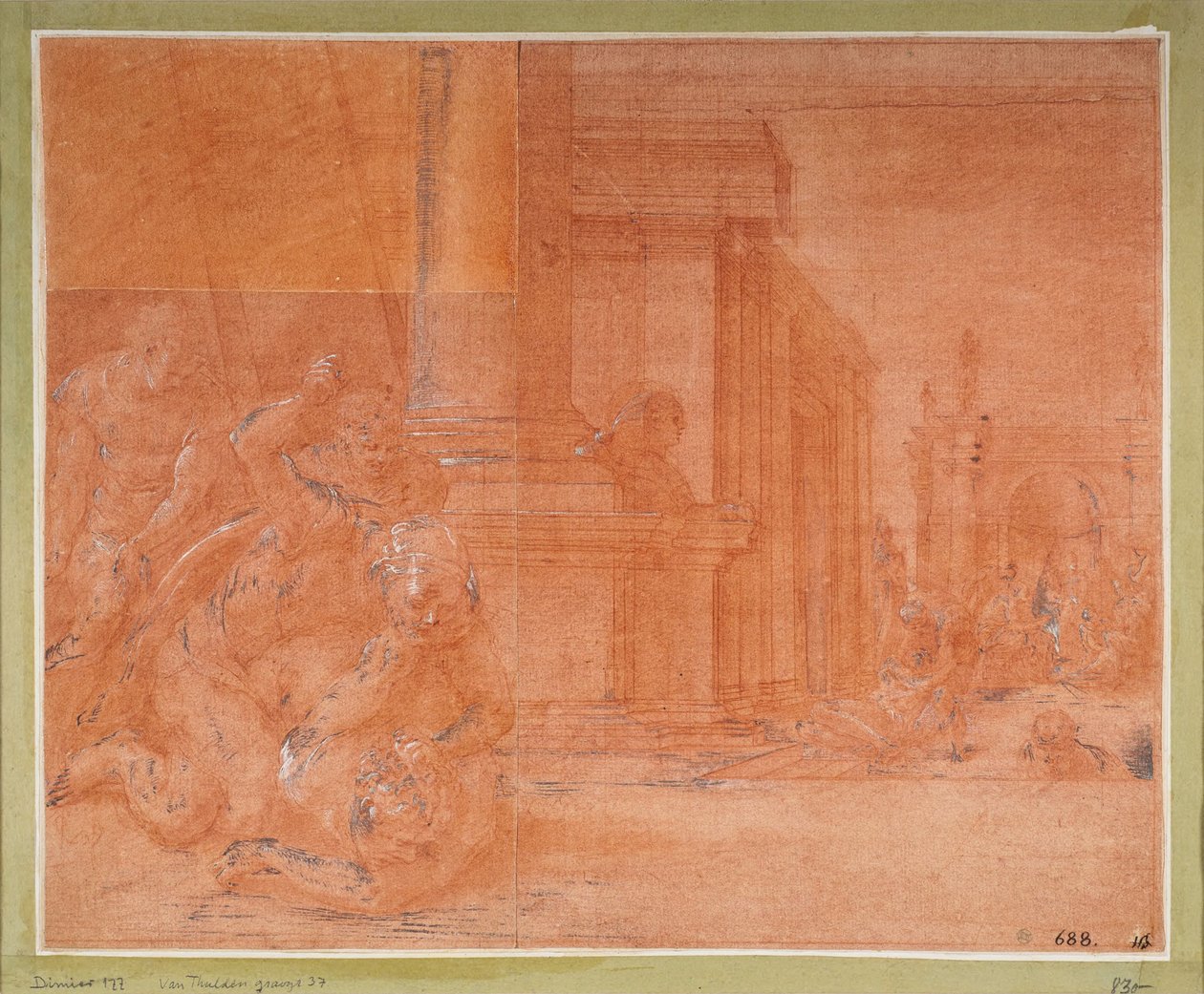 Odysseus bekämpft den Bettler Irus de Francesco Primaticcio