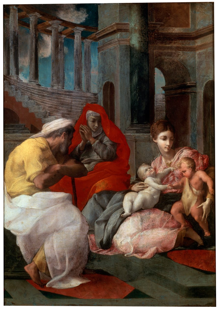 La Sagrada Familia con San Juan Bautista y Santa Isabel, 1541 de Francesco Primaticcio