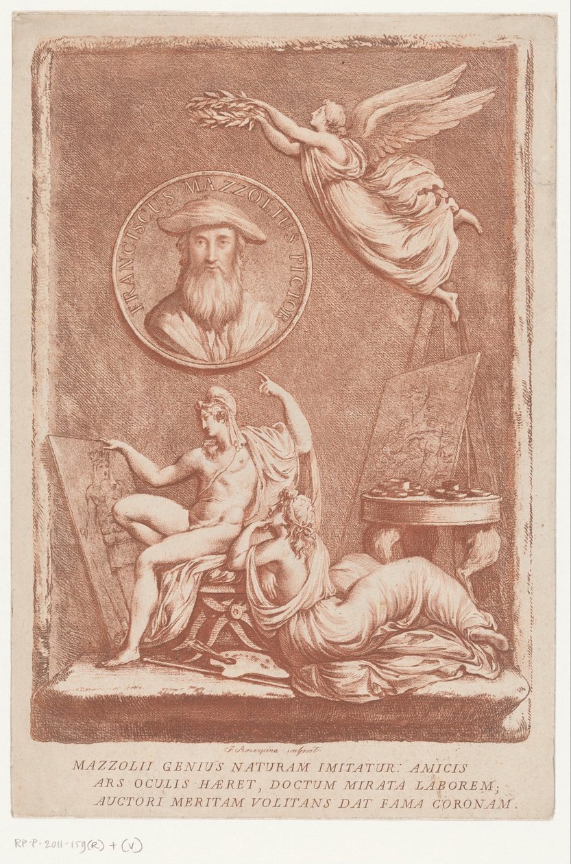 Alegoría del artista Francesco Mazzoli, conocido como Parmigianino de Francesco Rosaspina