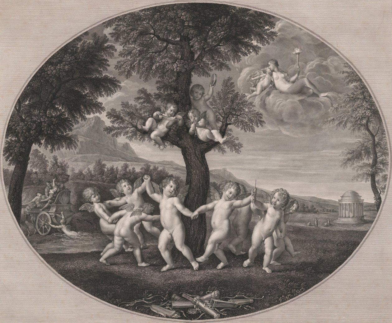 Amorini Celebran el Rapto de Proserpina de Francesco Rosaspina