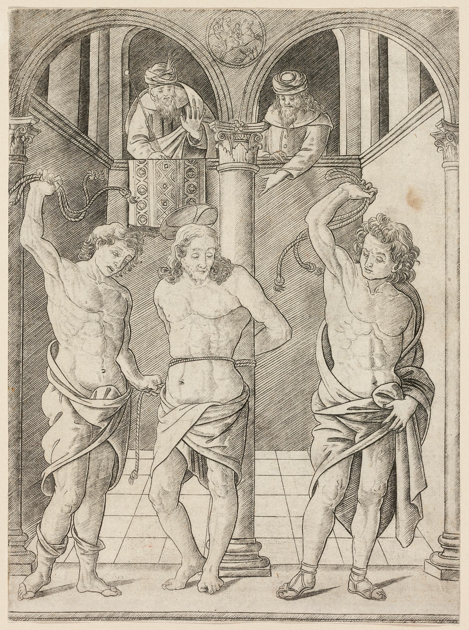 La flagelación, lámina 7 de la Vida de la Virgen y Cristo de Francesco Rosselli