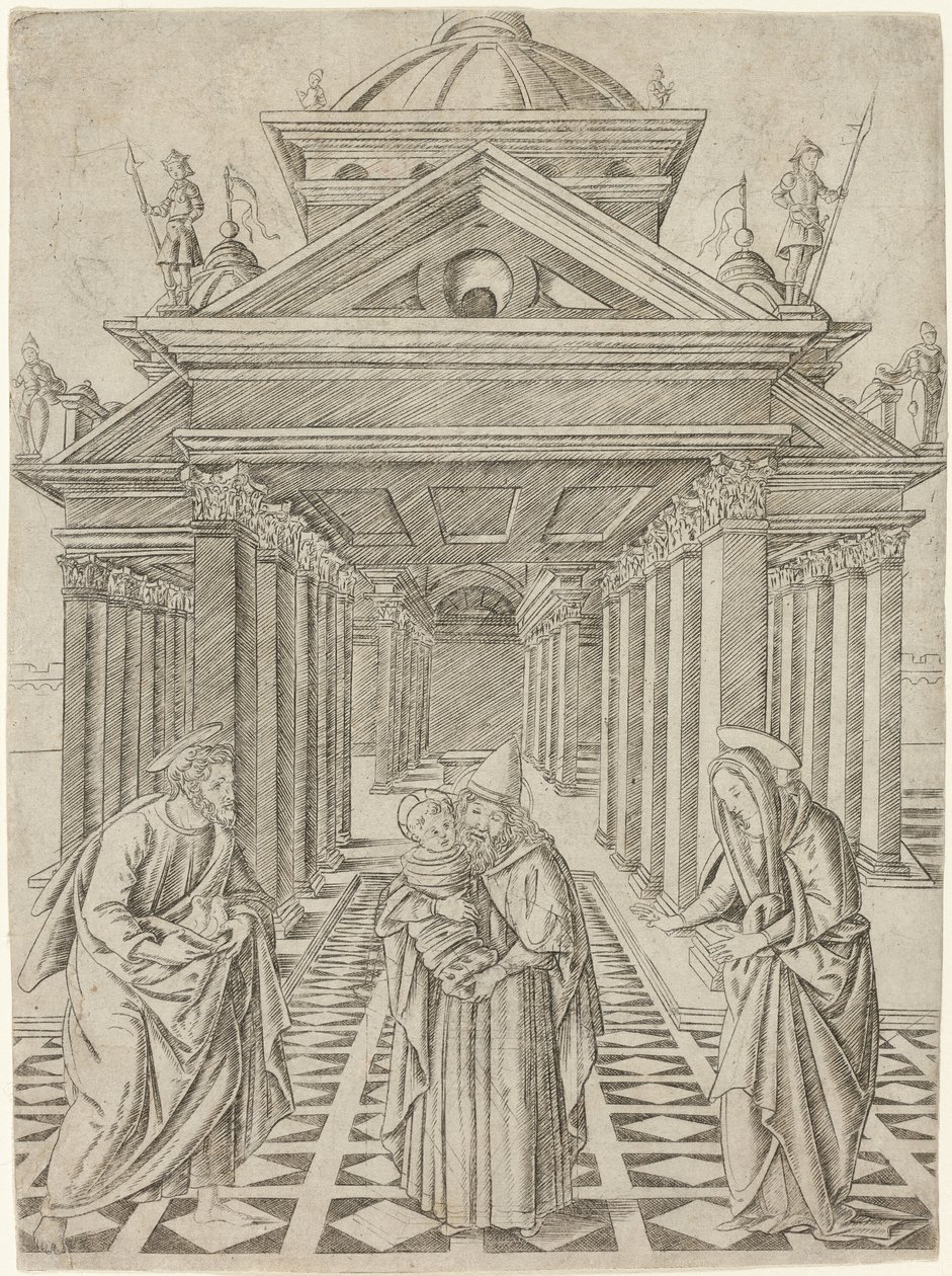 La presentación en el templo, lámina cuatro de la Vida de la Virgen y Cristo de Francesco Rosselli