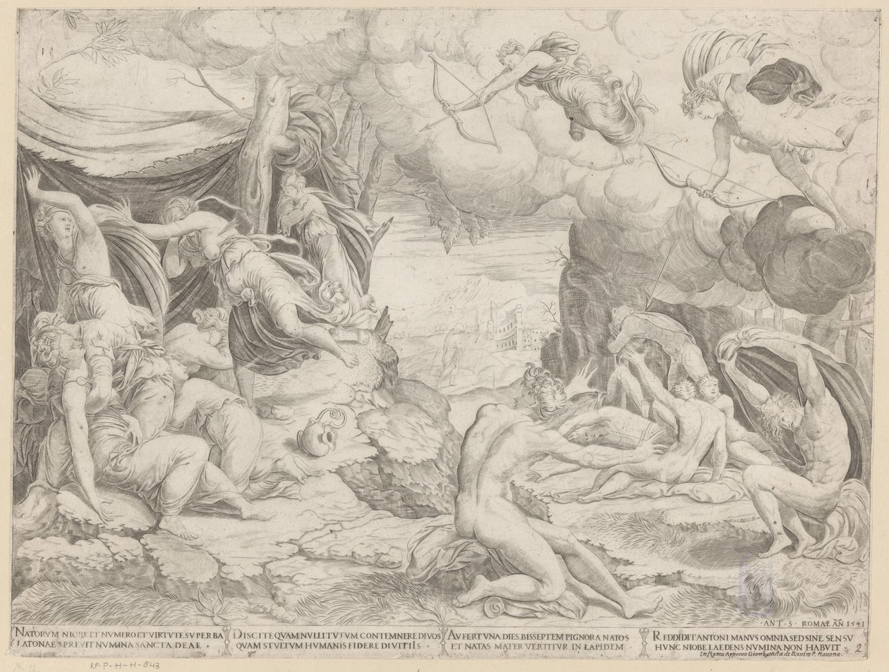Apolo y Diana matan a los hijos de Niobe de Francesco Salviati
