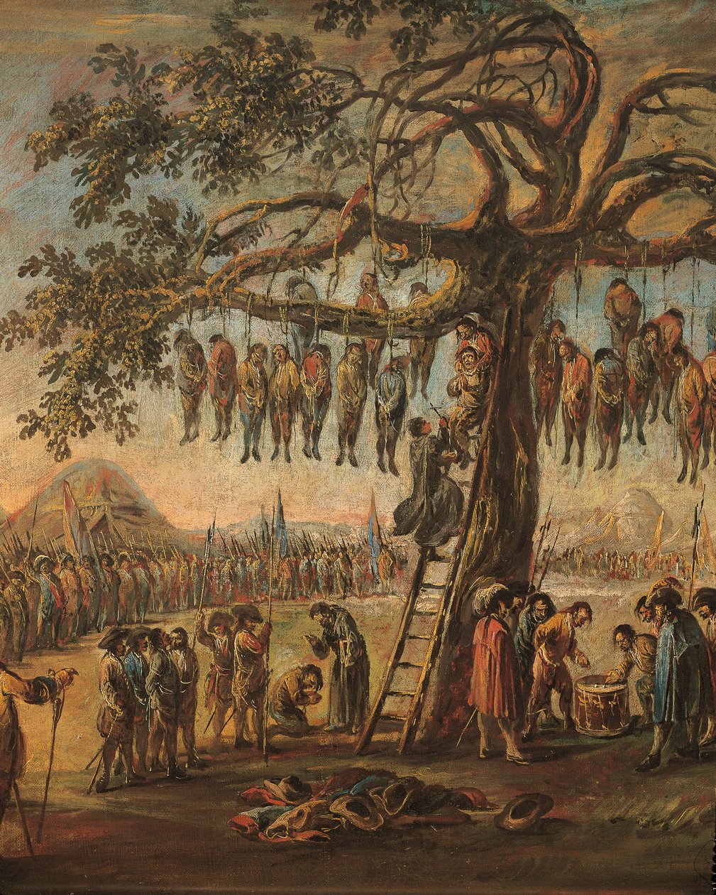 "Las miserias de la guerra: los ahorcados" de Francesco Simonini, detalle de Francesco Simonini
