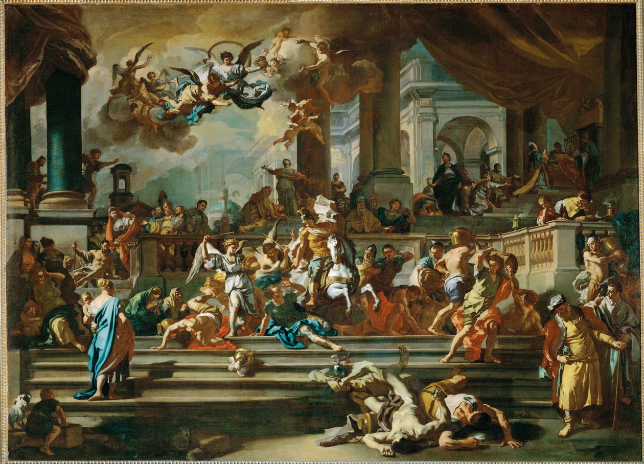 La expulsión de Heliodoro del templo (pintura sobre lienzo) de Francesco Solimena