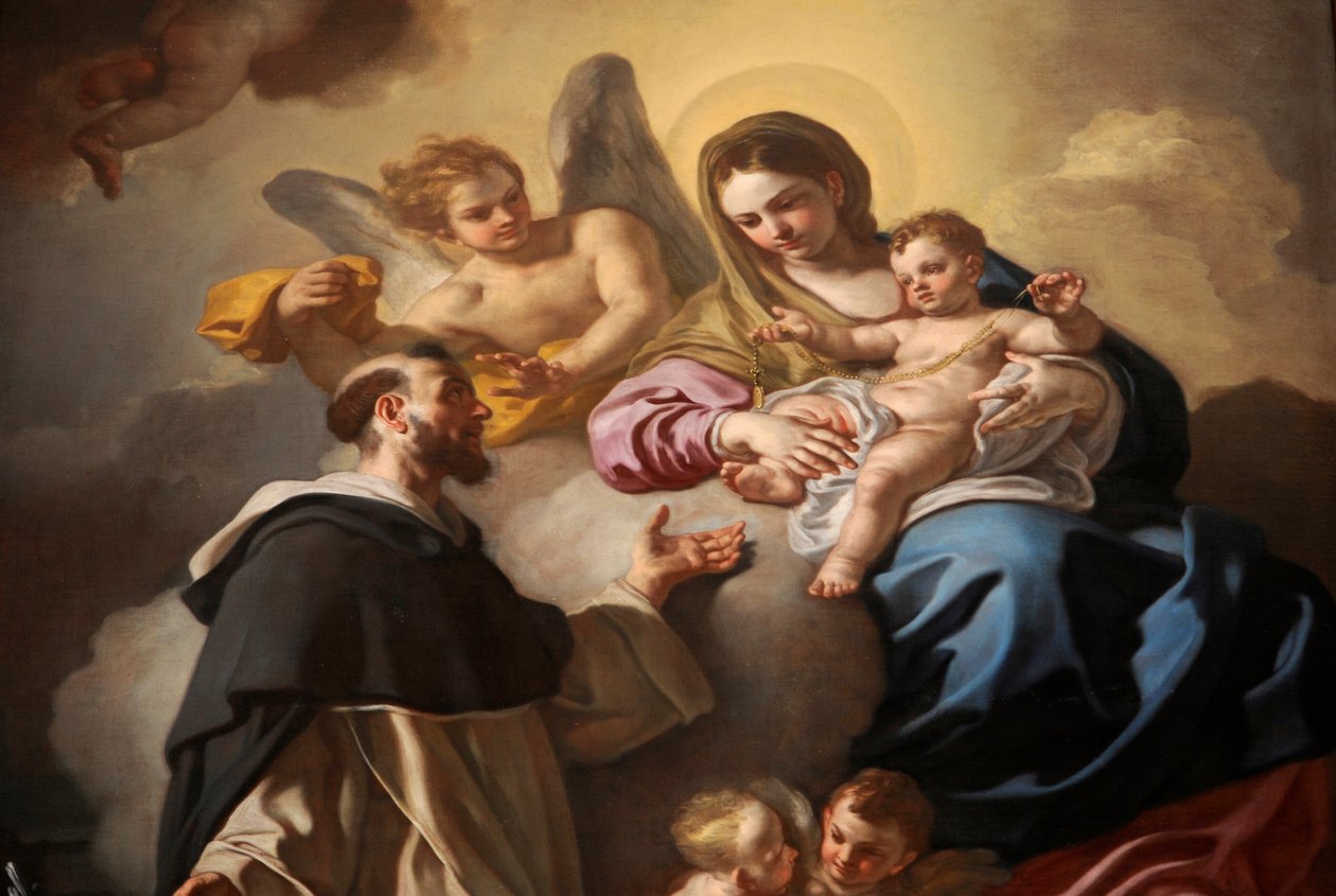 Madonna del Rosario con los Santos Domingo y Catalina de Francesco Solimena