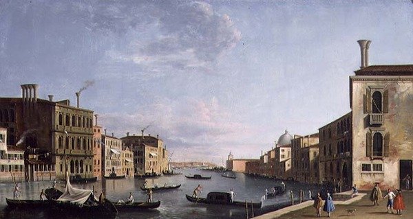 Venecia: El Gran Canal desde el Campo San Vio hacia el Bacino de Francesco Tironi