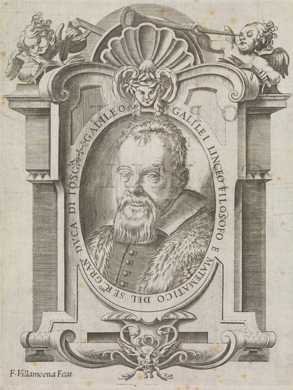 Galileo Galilei (1564-1642), c.1656 (grabado) de Francesco Villamena