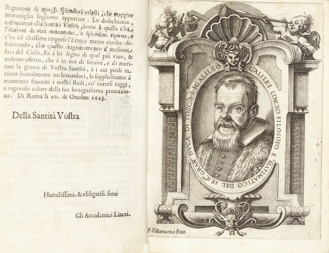 Retrato de Galileo Galilei, 1623 de Francesco Villamena