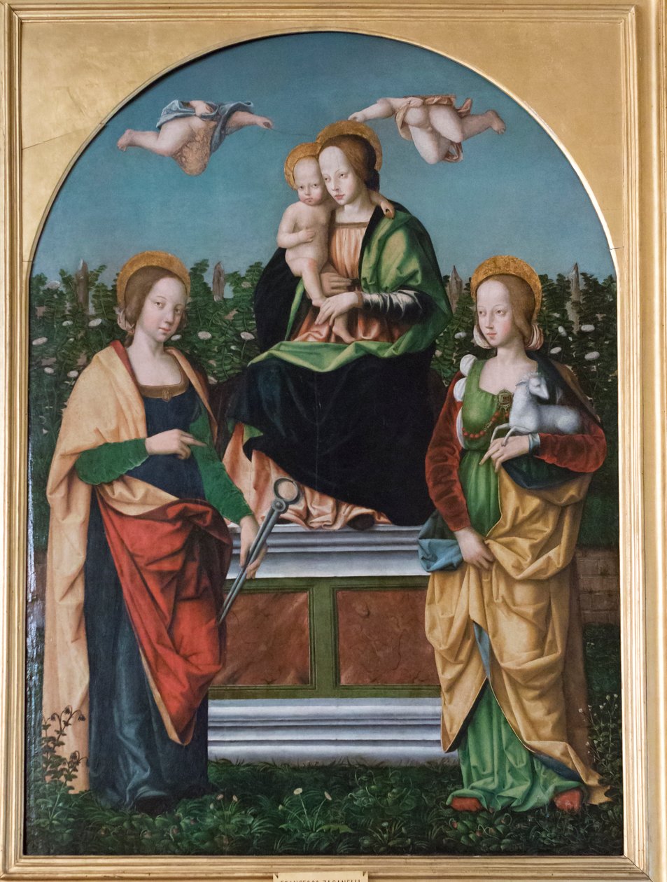 Virgen con el Niño, Santa Águeda y Santa Inés de Francesco Zaganelli di Bosio