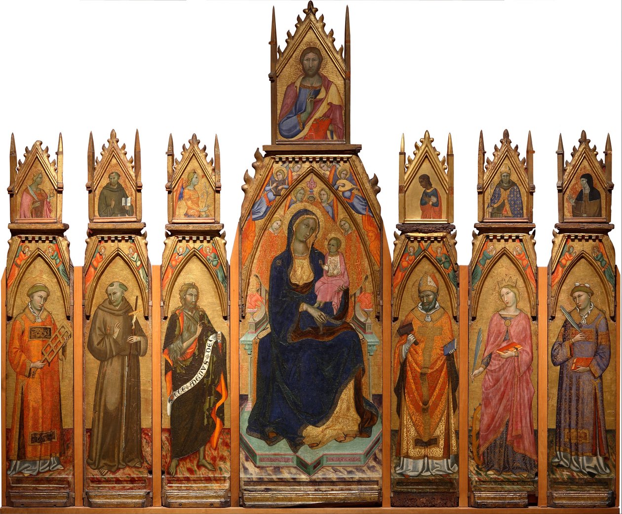 Madonna y niño. Cristo y santos de Francesco dAntonio da Ancona