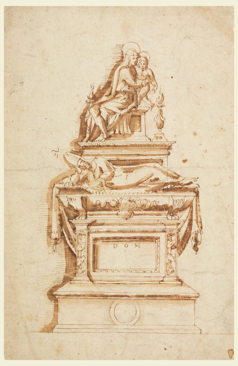 Diseño para un Monumento Sepulcral para un Cardenal Medici de Francesco da Sangallo