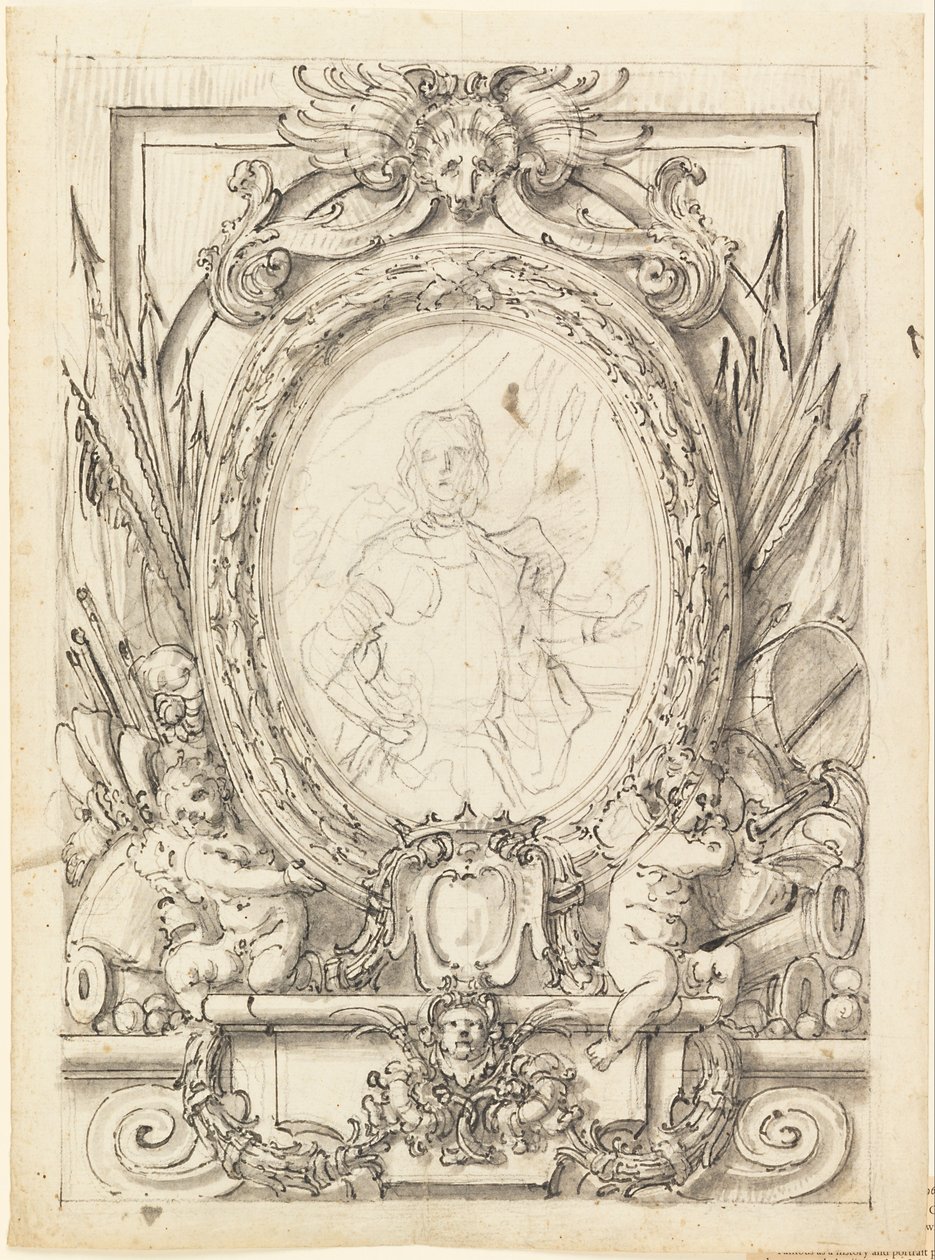 Diseño para un panel con el retrato de un noble de Francesco de Mura