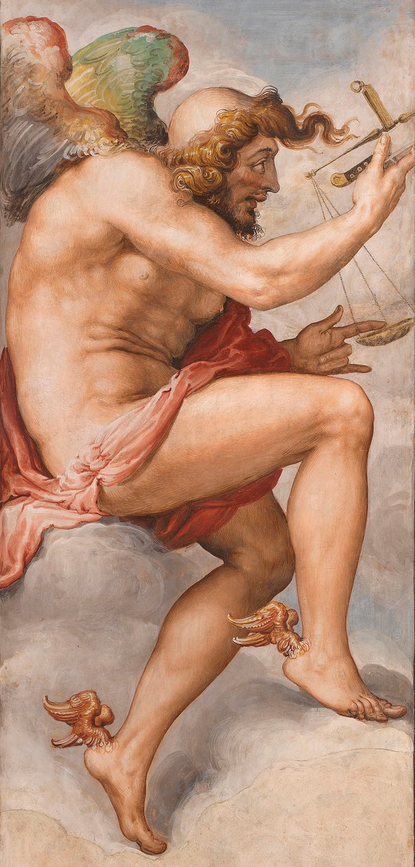 KAIROS (tiempo de ocasión oportuna) - Tiempo de decisión (Kairos) fresco de Francescoi de Rossi (1510-1563) alrededor de 1544 Palazzo Vecchio, Florencia de Francesco de Rossi Salviati