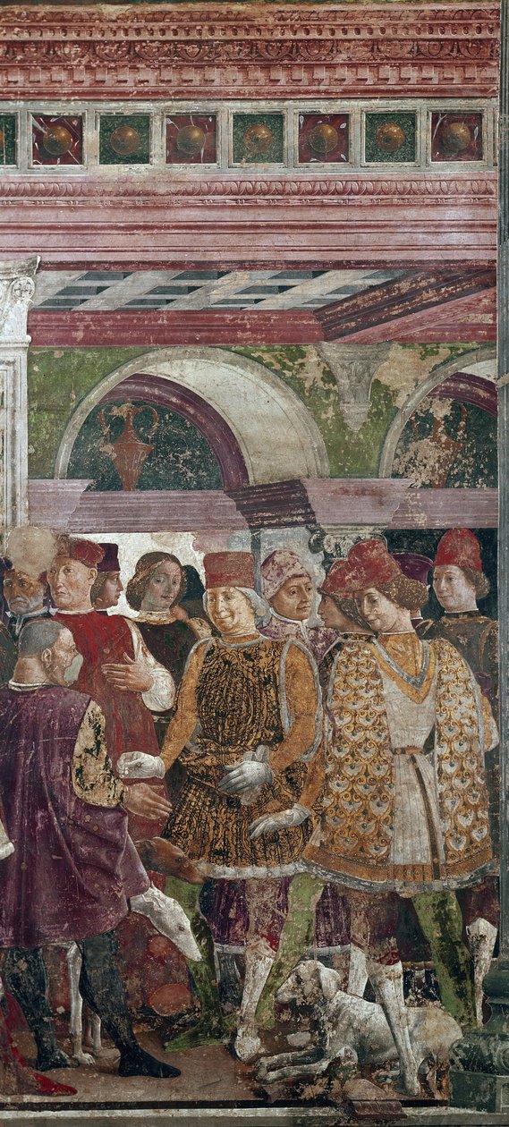 Alegoría de abril, detalle con Borso d