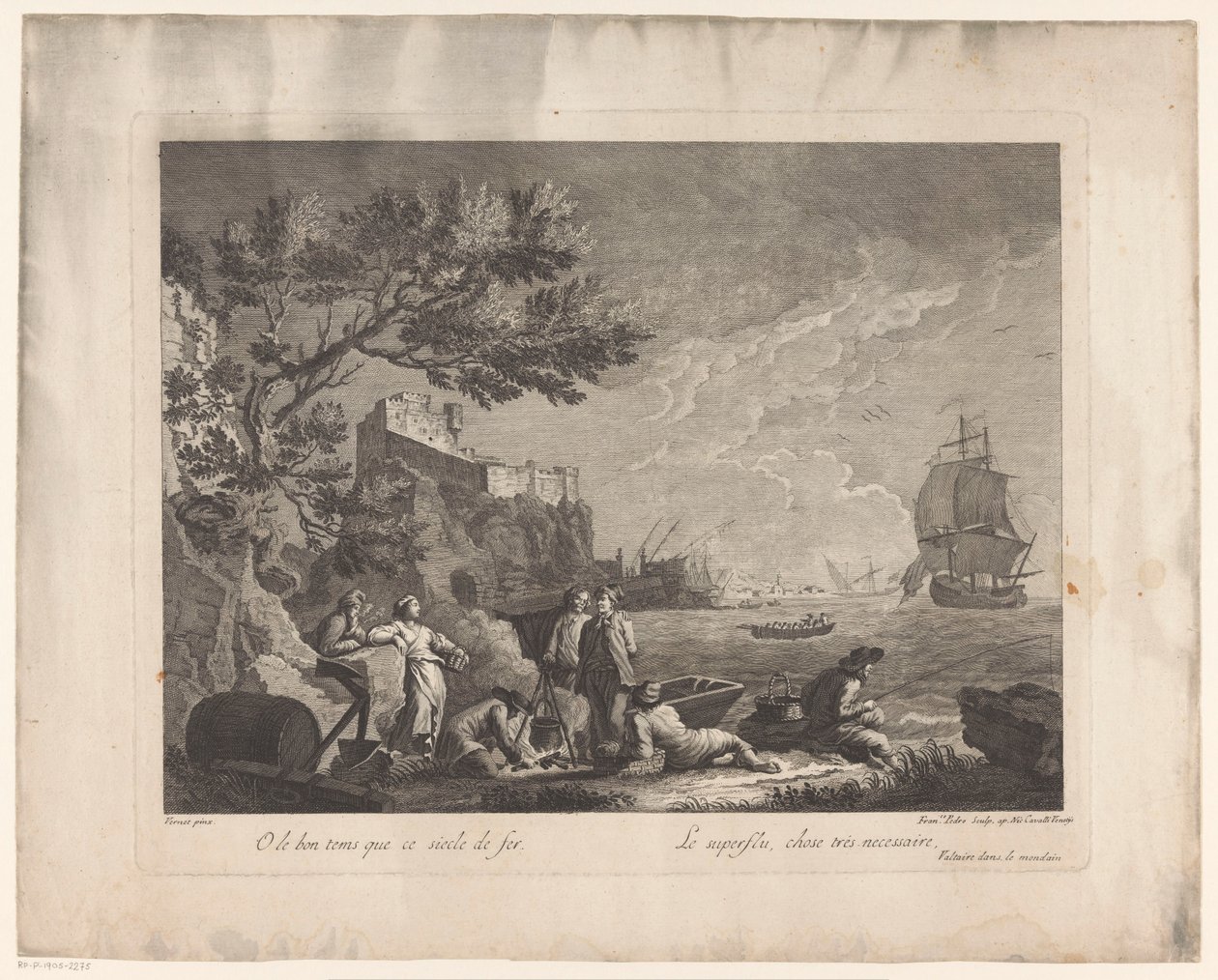 Figuras junto al mar Paisajes con pescadores (título de la serie) de Francesco del Pedro