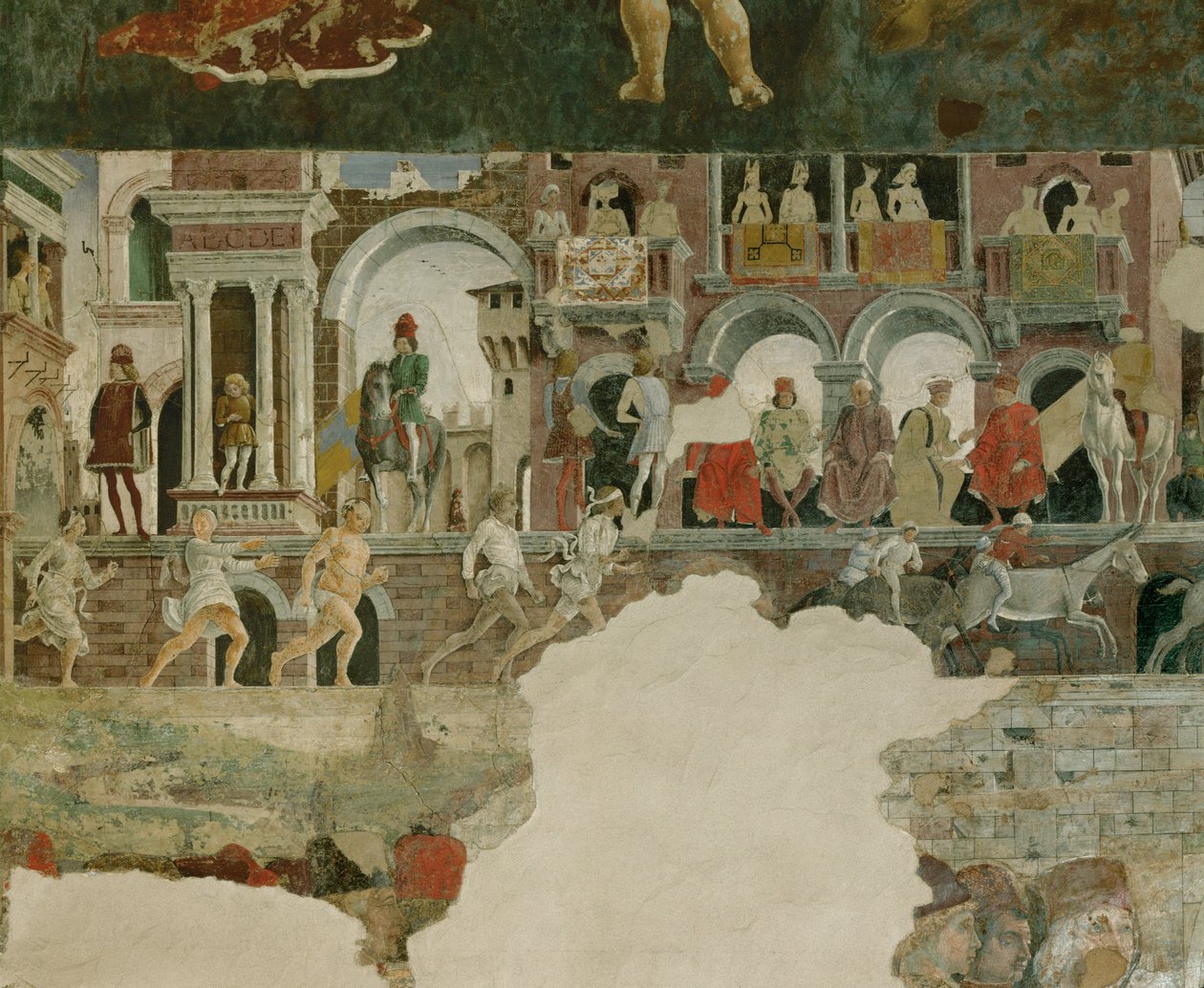 Salón de los Meses: Abril (fresco) de Francesco del & Roberti Ercole de