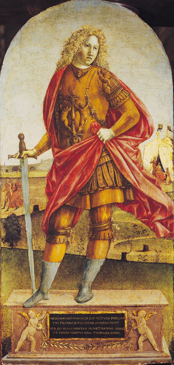 Publio Escipión Africano (c.235-183 a.C.) (óleo sobre tabla) de Francesco di Giorgio Martini